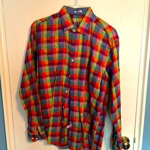 Bugatchi Shaped Fit Button Down Shirt Large